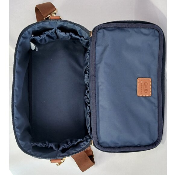 Bric's Dark Ocean Blue - Blue and Brown - Tuscan Train Beauty Case - Travel Bag - Picture 10 of 14